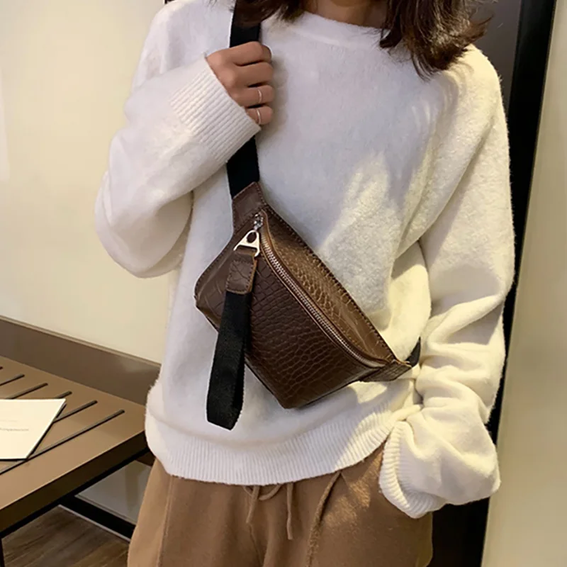 

Alligator Leather Waist Belt Bag Women Luxury Phone Pouch Fanny Pack for Women Chest Handbag Female Waist Pack