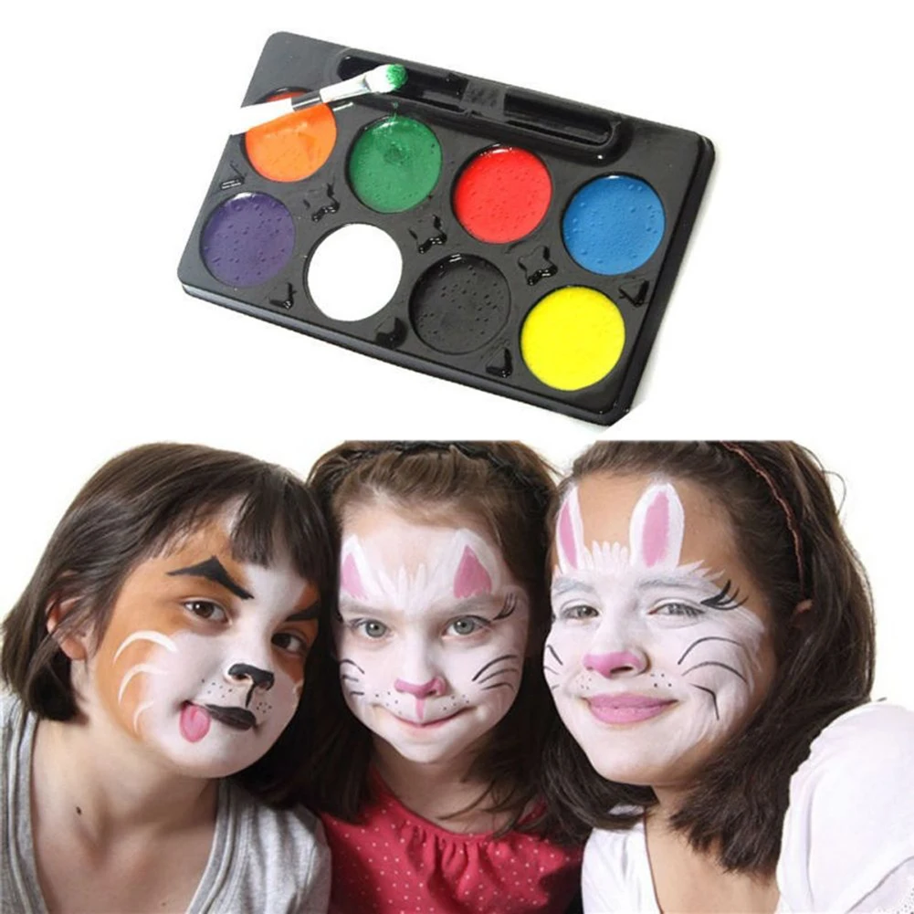 

DIY Make Up COSPLAY Clown Painting Palette Face Body Paint 8 Colors Halloween