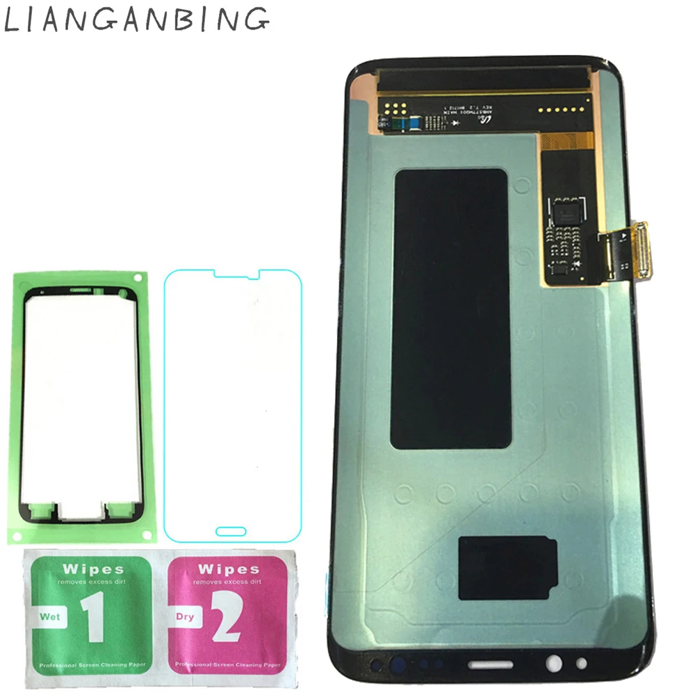 

New Super AMOLED LCD S8 G950F G950FD G9500 G950U Display 100% Tested Working Touch Screen Assembly For Samsung Galaxy s8