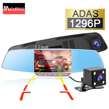 

dual lens car camera rearview mirror auto dvrs cars dvr recorder video registrator full hd 1080p dash cam 1296p night vision