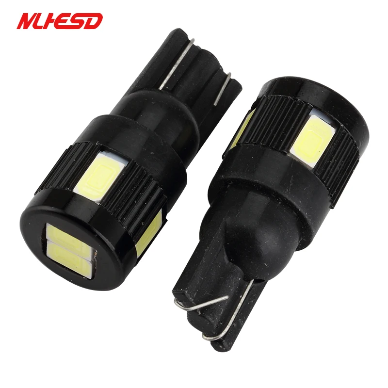 10х высокомощный светодиодный автомобильный фонарь t10 6smd 5630 5w5 DC 12 24 В Неполярные