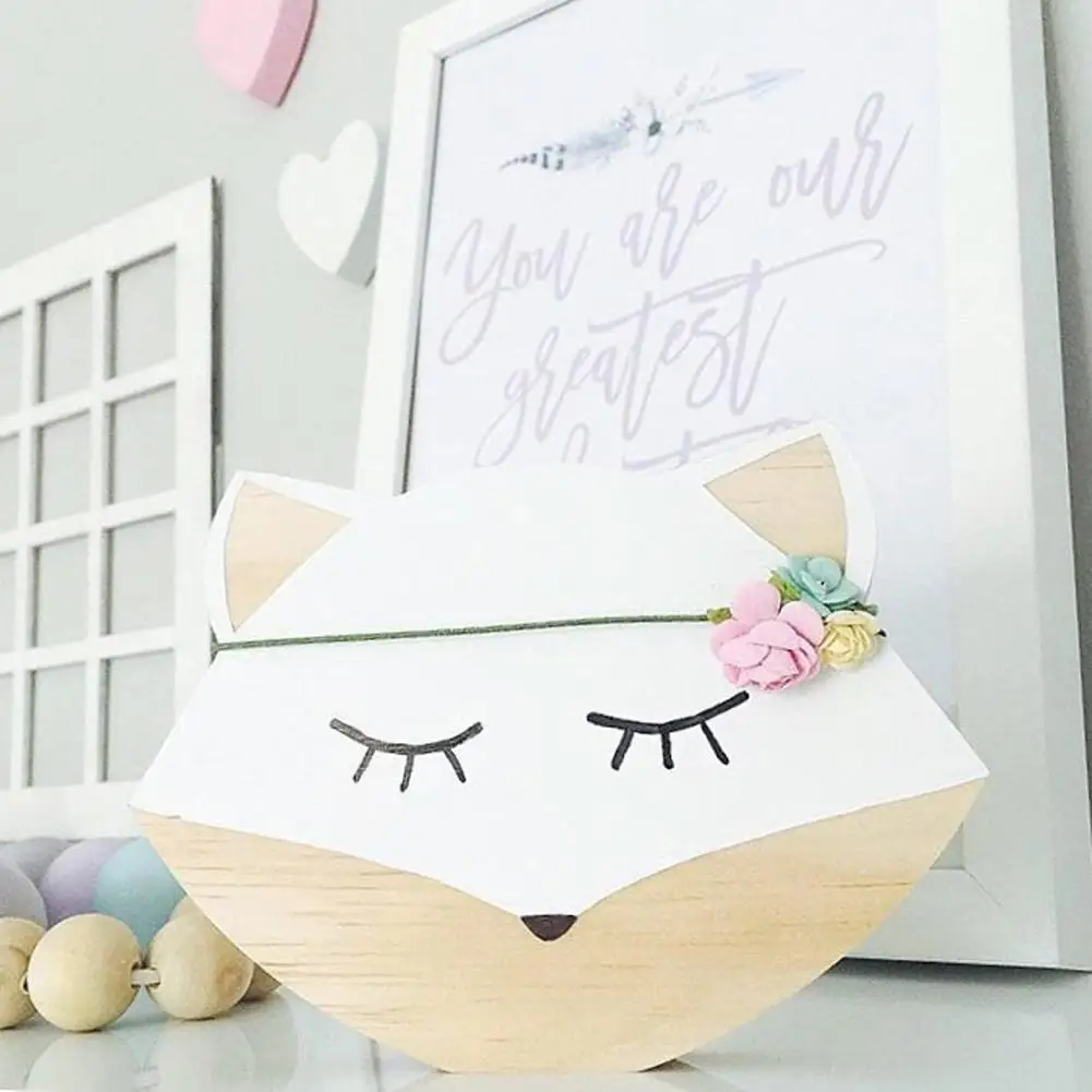 

Lovely Wooden Fox Rabbit Bear Kids Room Ornament Photograph Prop Home Desk Decor Hot