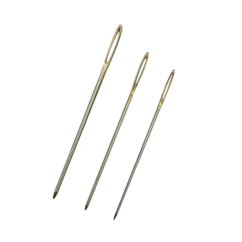 KOKNIT 30pcs Hand Sewing Needles 3.4cm 3.7cm 4.1cm Gold Eye Embroidery Cross Stitch Needles With Threaders Home DIY Sewing Tools (12)