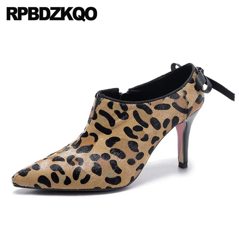 

shoes ladies pointed toe stiletto luxury 2019 leopard print high heels customized quality black size 4 34 peach pumps thin bow
