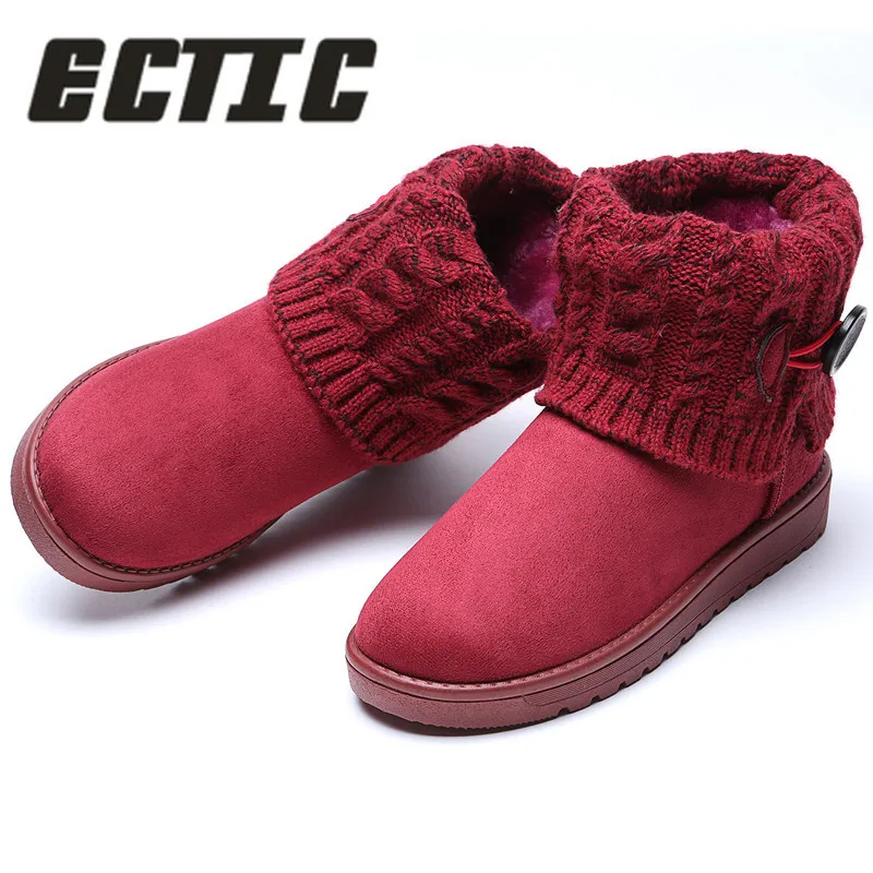 

ECTIC 2018 new Winter Women Snow Boots Suede Australia Warm Ankle Boots Female Winter Shoes Chaussure Femme AD-33