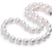 2016 Nueva Moda Clásico 8-9/9-10/10-11mm Gota de Agua collar de perlas naturales para las mujeres de moda Plata de ley 925 de Cuatro Longitud