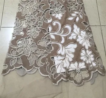 

New French Nigerian beads net lace,African velvet tulle mesh Sequence lace fabric high quality for wedding dress 5yards/lot