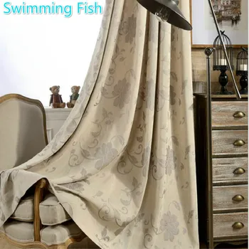 

New Design High Blackout Jacquard Curtain Drape For Bedroom Living Room Window Curtain Thick Floral Fabric Curtain