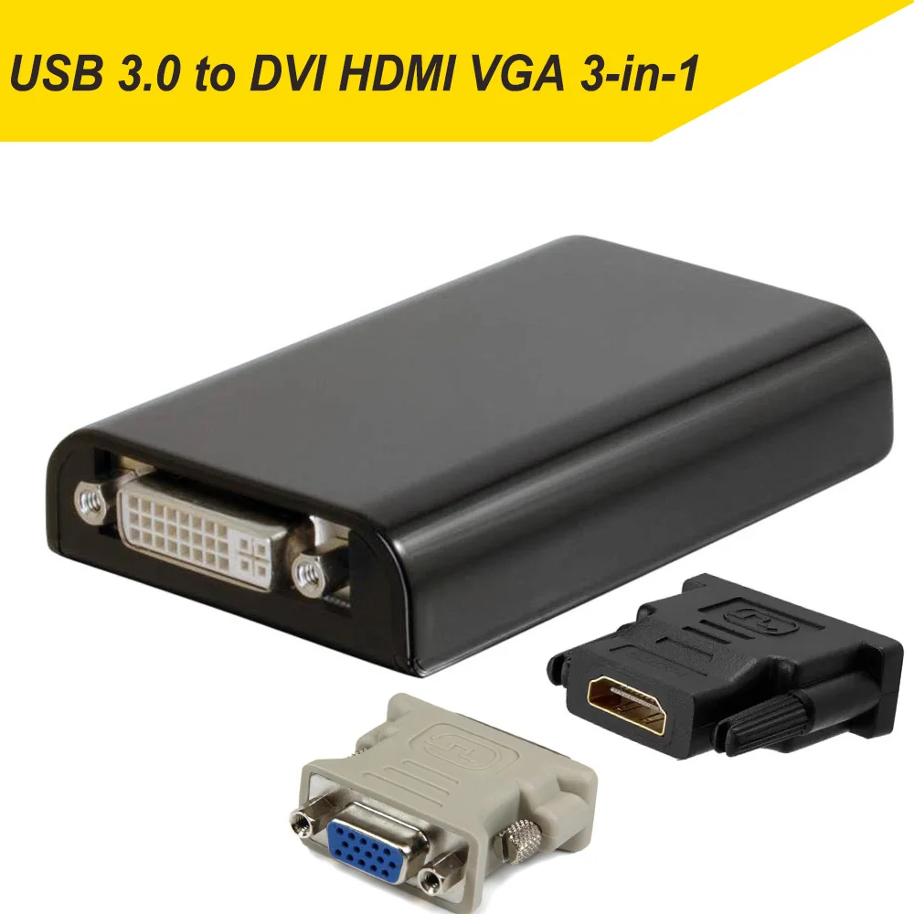 Displaylink чипсет USB 3,0-HDMI VGA DVI адаптер конвертер кабель до 1920X1200 для apple macbook pro air mini Windows8/7/10 - Цвет: USB 3.0 3-in-1