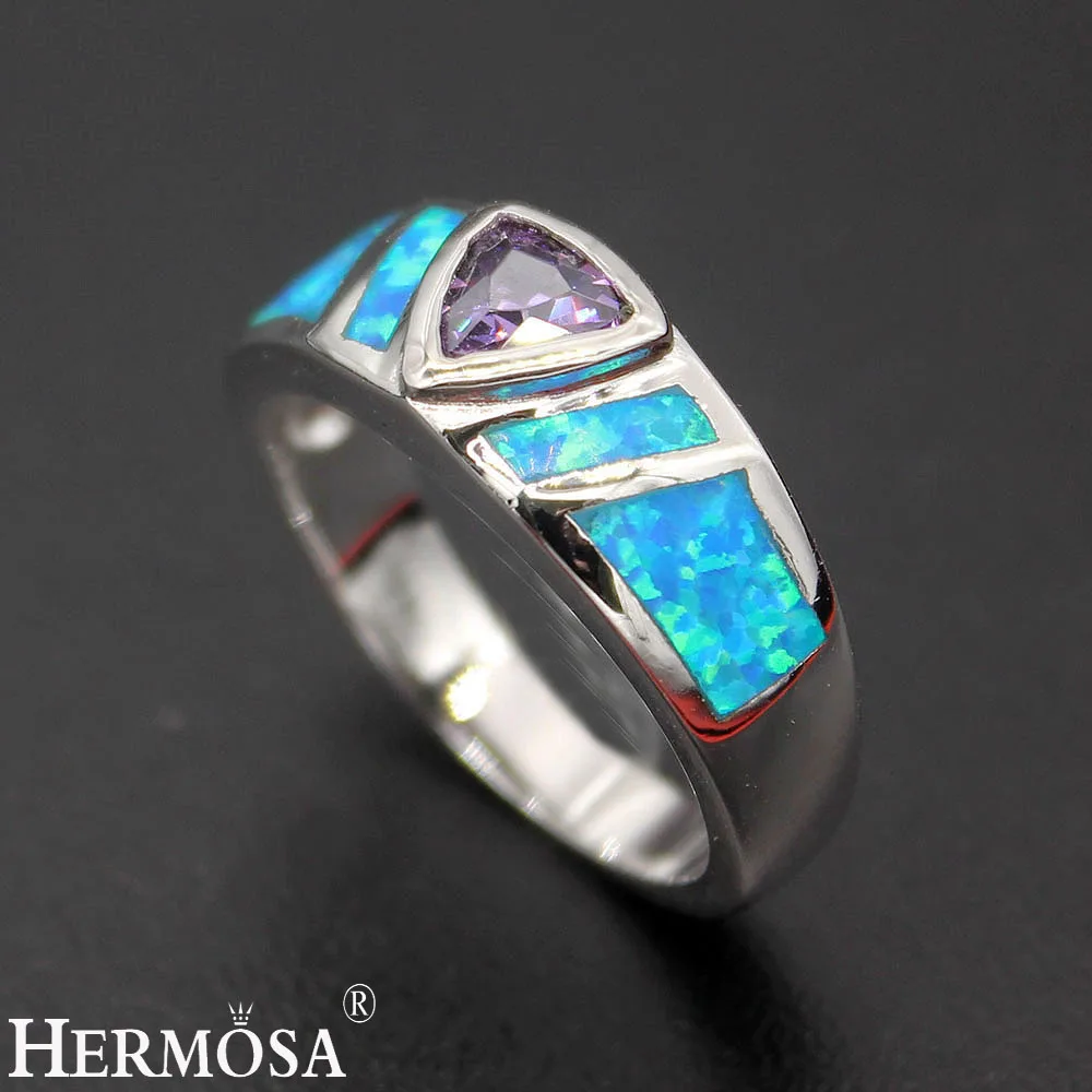 Hermosa Grace Мистический Огонь австралийский опал кольцо из стерлингового серебра 925 Размеры 7 8 модные женские кольца R1033 дам, обладающих великим шармом, ювелирные изделия