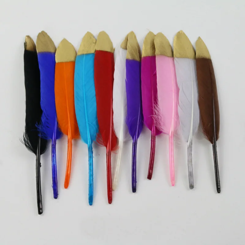 

20pcs feather knife gradient two-color feathers Goose feathers Diy Performing props jewelry accessories Colored small straight