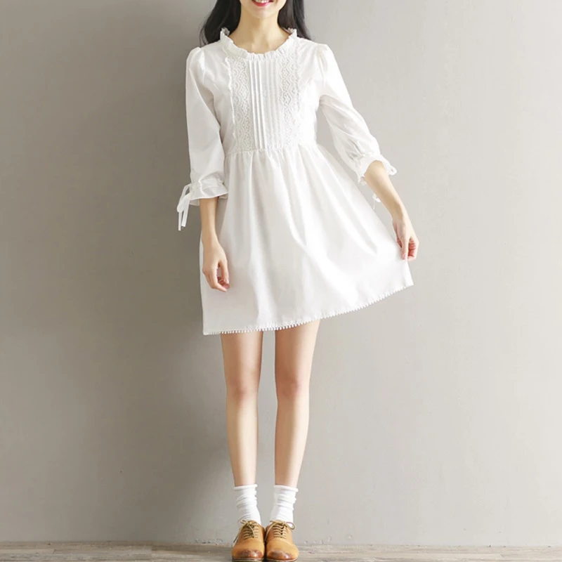 white lace loose dress