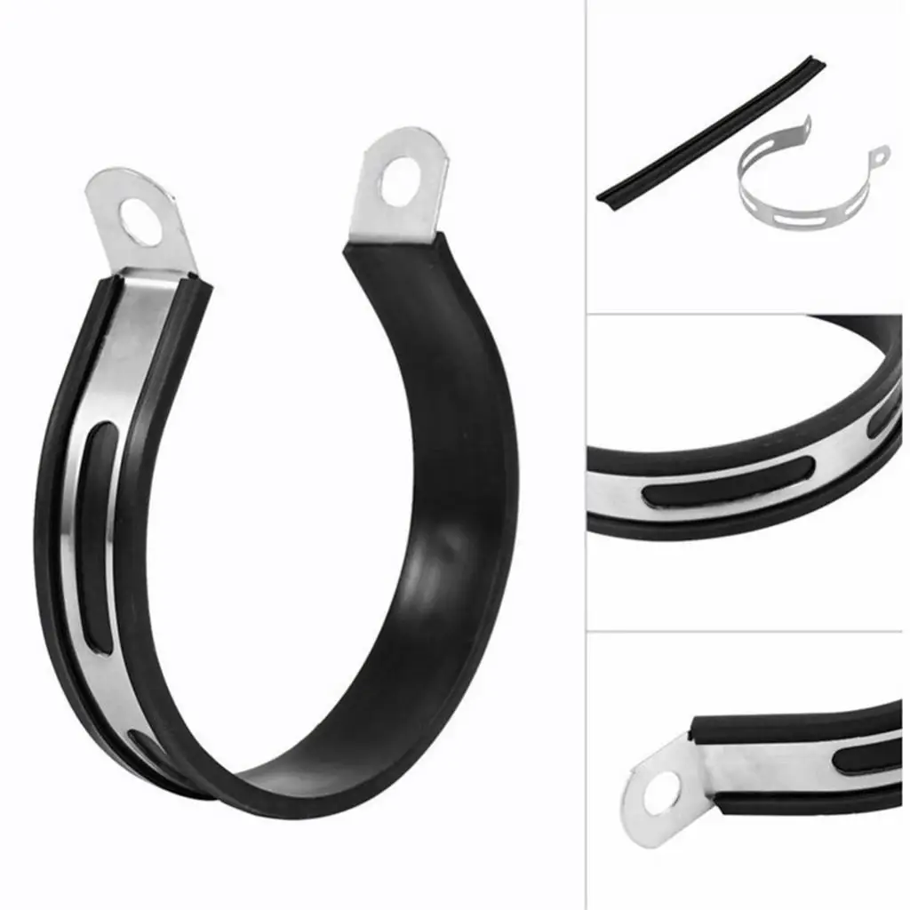 Universal Motorcycle Exhaust Muffler Pipe Bracket Clip Fasten Support Silencer Pipe Bracket Hanger Band