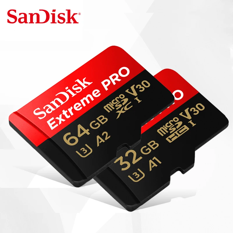 SanDisk Extreme/PRO карты памяти 128 ГБ 64 ГБ 32 ГБ узнать Скорость до 100 МБ/с. microSDHC/micro SDXC UHS-I micro SD U3 V30 4 К UHD