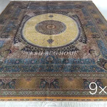 9'X12' 230 линия ручной работы Шелковый Восточный персидский ковер ручной работы шелковый ковер для украшения дома