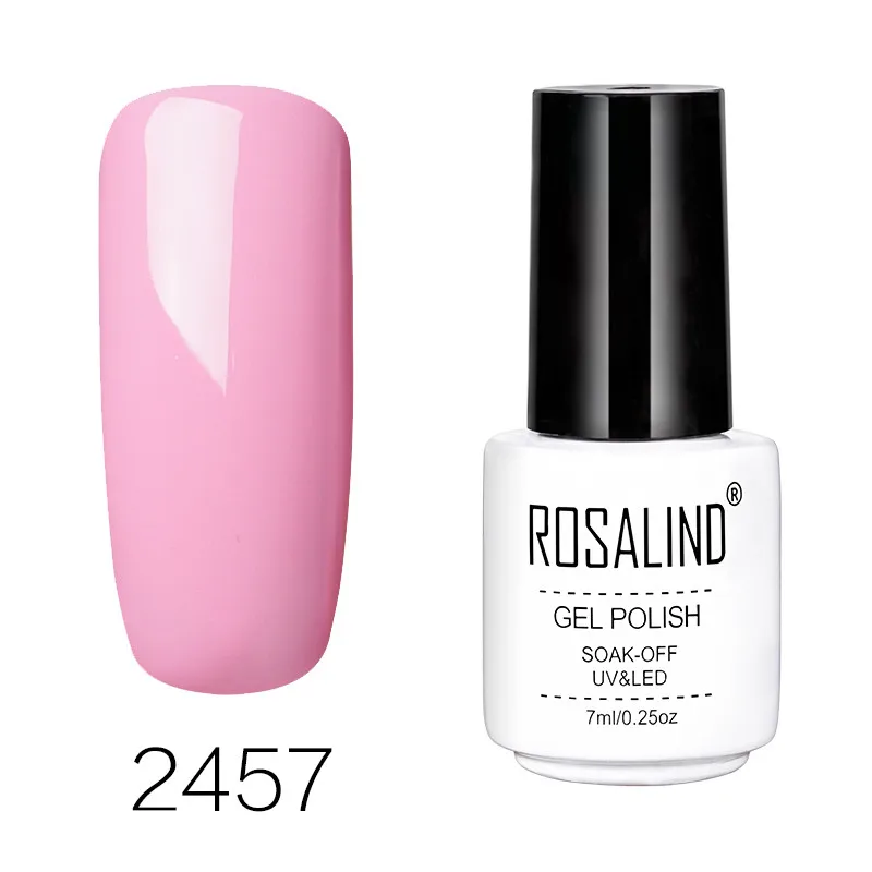 ROSALIND гель 1S чистый цвет серия лак для ногтей праймер для ногтей Дизайн гель лак для ногтей верхнее Базовое покрытие лак для ногтей гель лак - Цвет: RC2457
