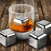 Кубики льда из камня для виски из нержавеющей стали, кубики для охлаждения напитков