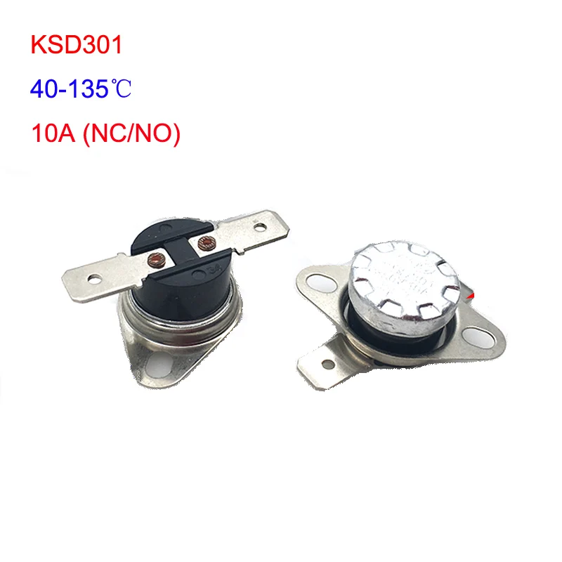 US 5Pcs Temperature Switch Control Sensor Thermal Thermostat 35°C-160°C NO/NC 