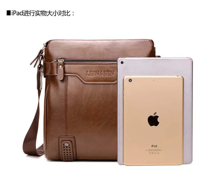 Men Fake Leather Business Messenger Bag Travel Causal Small Shoulder Crossbody Portfolio Bag Briefcase (12)