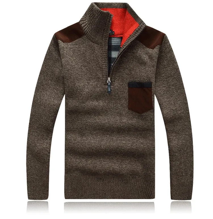 Осенний мужской свитер модный повседневный мужской вязаный пуловер с воротником-стойкой зимние свитера Одежда JS0707