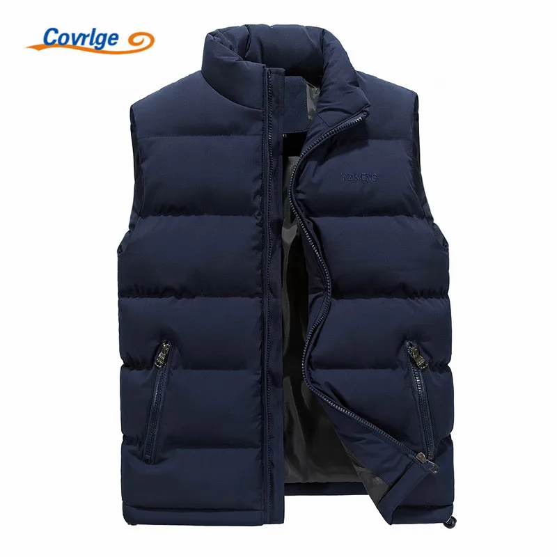 

Covrlge Vest Winter Men's Fashion Outerwear Leisure Casual Vest Coat Warm Cotton-Padded Men's Vest Men Thicken Waistcoat MWB013