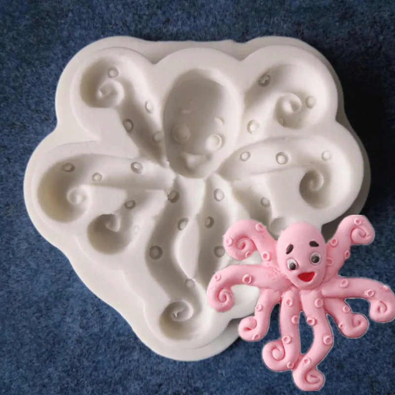 Ocean Series Octopus Fish Grain Sugar Cake Silicone Mold Chocolate Manufacturers Direct Sales A1538 | Дом и сад