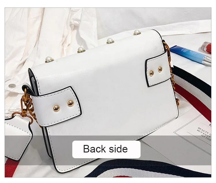 Women's Pearl Bee Leather Handbags Crossbody Bags for Women 2018 Italian Style Luxury Chain Clutch Designer Female Shoulder Bag (10)