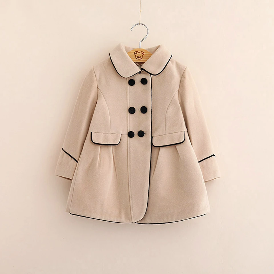 

IMMDOS Winter Coat for Girl Kids Long Sleeve Casual Overcoat Children Thicken Wool Coats 2018 Fashion Jackets For Girls Clothing