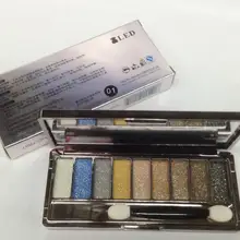 Горячая новинка LED Кабс блеск 9 Цвета Тени для век 11.7 г 12 шт./лот Красота Цвет тонах Копченый Макияж прочного