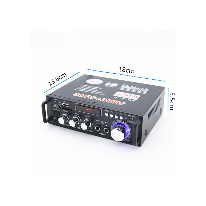 KYYSLB 30 Вт* 2 40 Вт* 2 AV-263/AV253 DC12V AC 220 В стерео Bluetooth усилитель караоке мини домашний аудио автомобильный усилитель USB SD FM