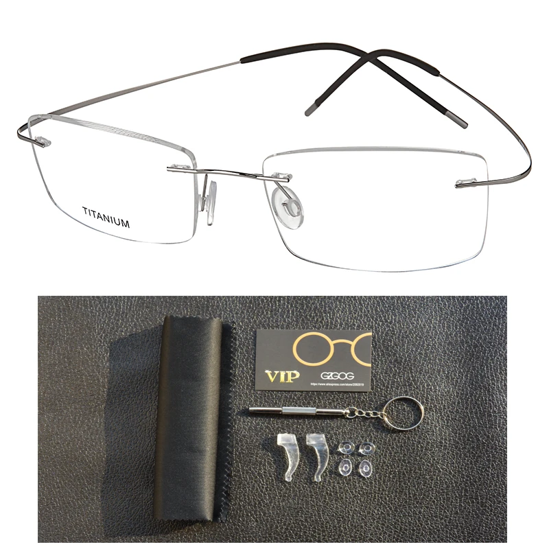 

100% B Titanium Glasses Frame Men Women Prescription Eyeglasses Light Square Rimless Myopia Optical Frames Eyewear Oculos Gafas