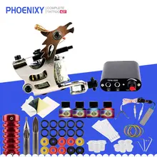 Стартовый набор татуировки 8 обмоток катушки татуировки машинка для татуировок 4 шт./компл. Чернила Захваты для иглы Советы Электропитание начинающих тату татуировки Поставки