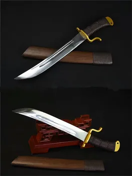 

Hand/Made Hunting Knife Dao Broadsword Sharp High Manganese Steel Blade Short Sword