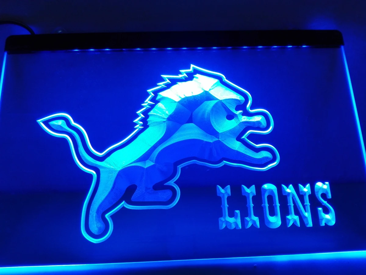 Ld041 Detroit Lions Espn Bar Led Neon Light Sign Home Decor Crafts