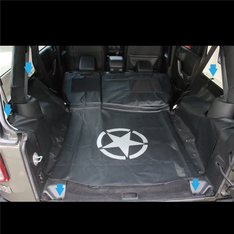 Tie-down D-ringsTrunk & Cargo Net Cover , organizer Set Ring-pull  Compatible With Factory Tiedown Fit For Jeep Wrangler JK 2007-2018 (5)