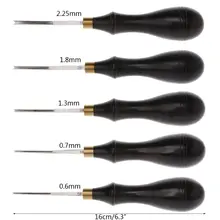 Leather Edge Creaser Steel Blade Ebony Blackwood Shallow Groove Craft Mark Tool