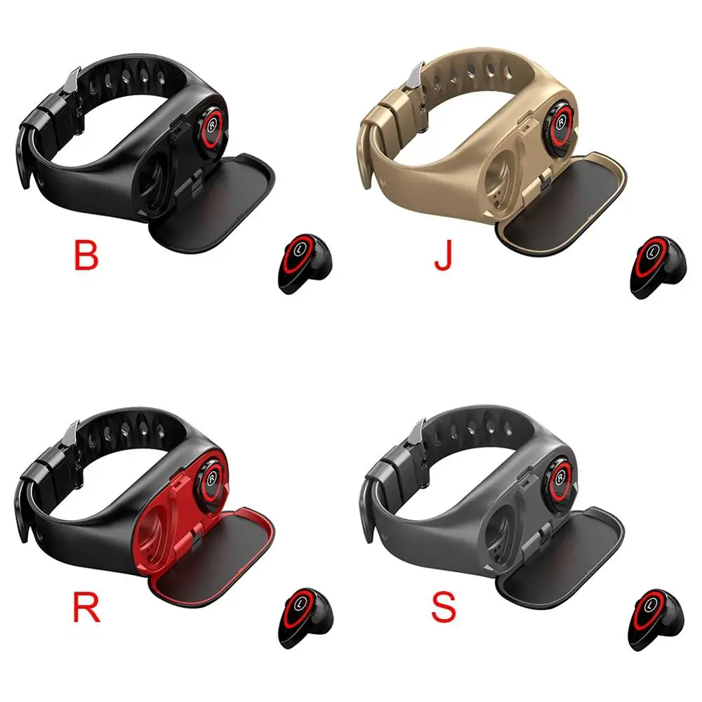

Newest Style M1 2 in 1 Smart Bracelet Watch Bluetooth Earphone Heart Rate Monitor Smart Wristband 15 Days Standbys Sport Watch