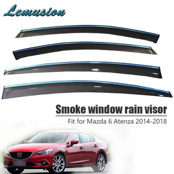

High Quality 4pcs Smoke Window Rain Visor For Mazda 6 Atenza 2014 2015 2016 2017 2018 ABS Vent Sun Deflectors Guard Accessories