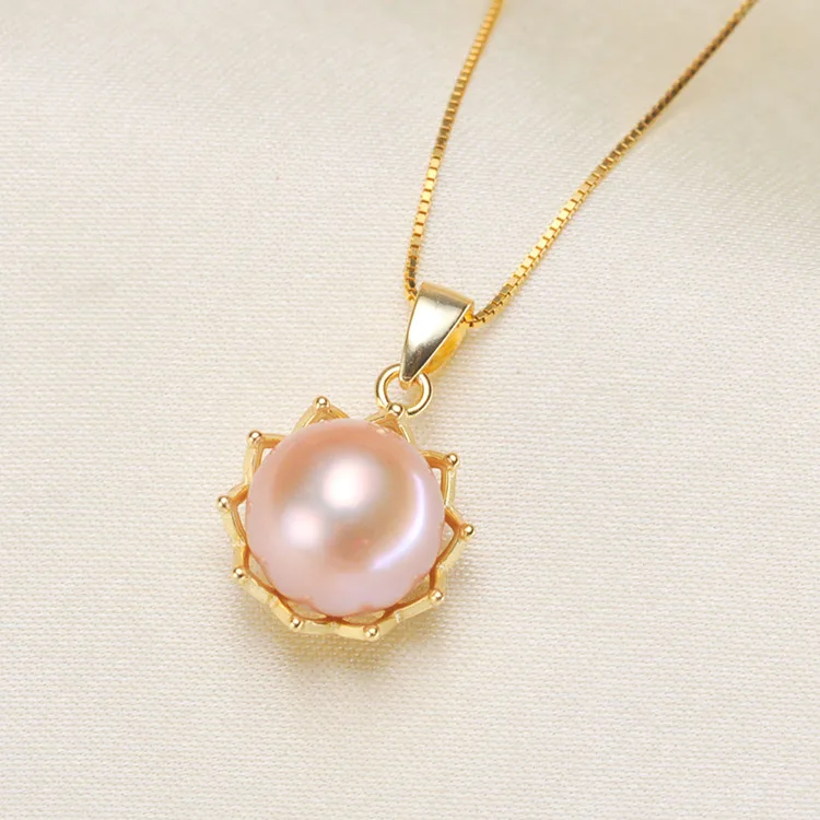 S925 Sterling Silver Flower Design Pearl Pendant Holder Women DIY Jewelry Findings&ampComponents Silver&ampGold Color 3Pcs/Lot | Украшения