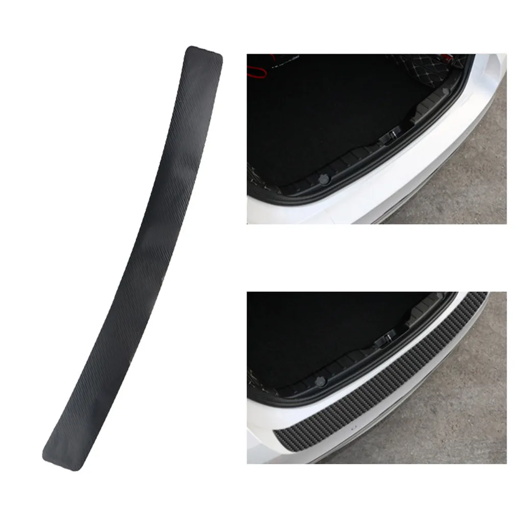 

1pc3D Universal Durable Carbon Fiber Look Car Door Plate Sill Trunk Storage Fixed Strap Scuff Cover Sticker Anti Scratch