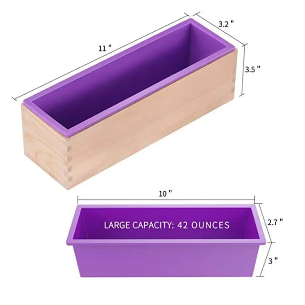 Прямоугольная силиконовая форма для мыла деревянная коробка форма для мыла с 2 шт. нож очиститель от кожуры нож для мыла