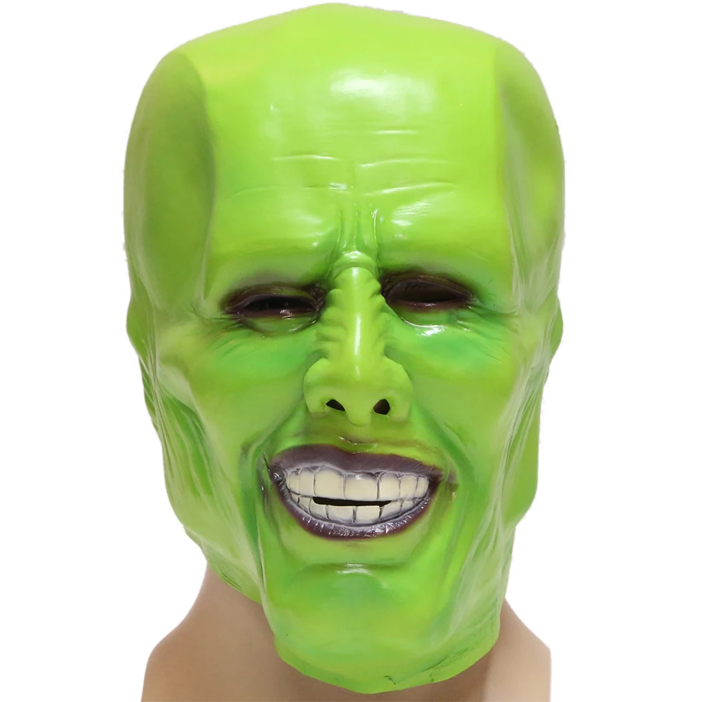 X COSTUME Jim Carrey зеленая маска ТВ косплей костюм реквизит смола ПВХ шлем на всю голову