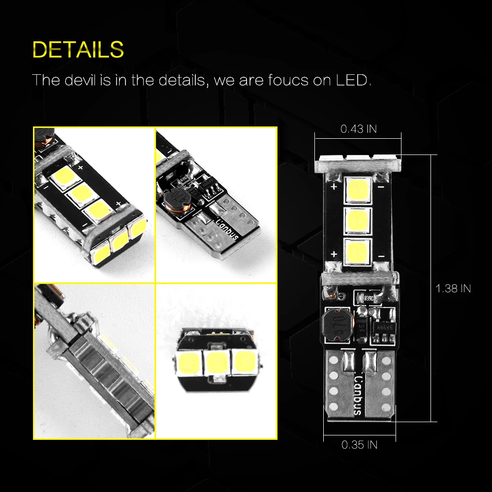 Bogrand 2 шт. автомобиль Стайлинг Авто 12 24 В 9SMD 3030 лампа не Ошибка Парковка 194 W5W 168 canbus