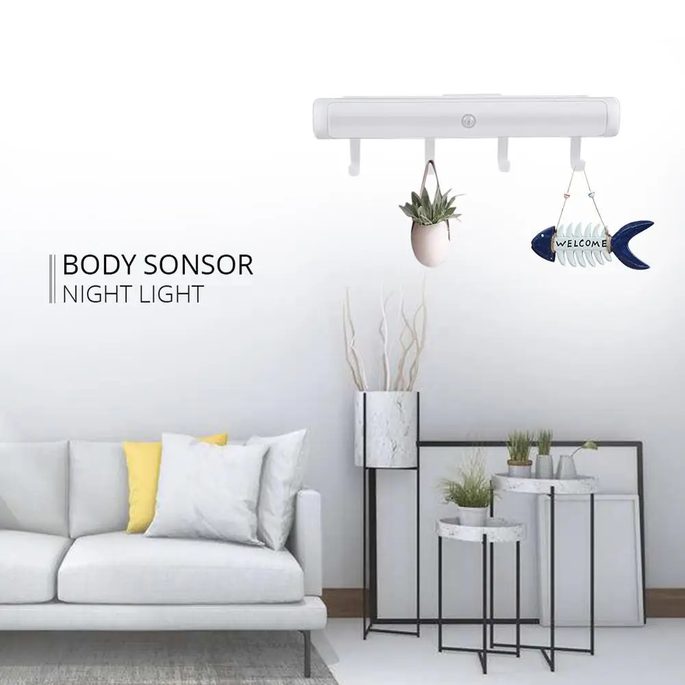 4Motion Sensor LED Cabinet Night Light Smart Battery Operated Wall Lamp Baby Sleeping WC Bedroom Toilet Bathroom Kitchen Lights
