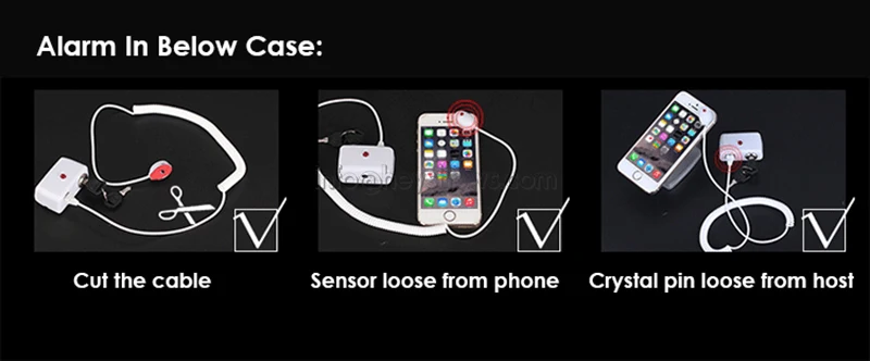 6x мобильный телефон безопасности стоят Tablet Дисплей блокировки пк охранной сигнализации часы Anti Theft Сенсор для Apple Ми HUAWEI телефон