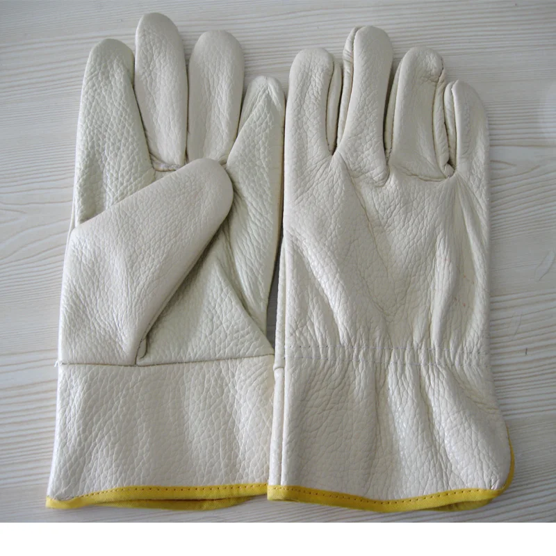 

Freeshipping Quality Cow Grain furniture leather welding safety protecting gloves in mixed color for excellent hand safeguard