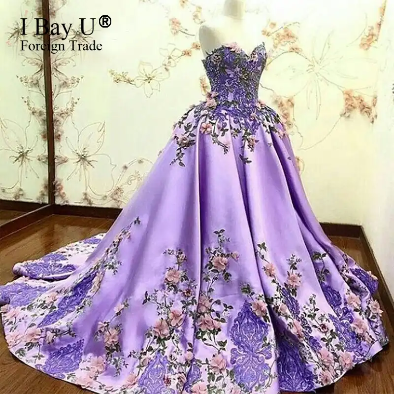 purple vintage wedding dress