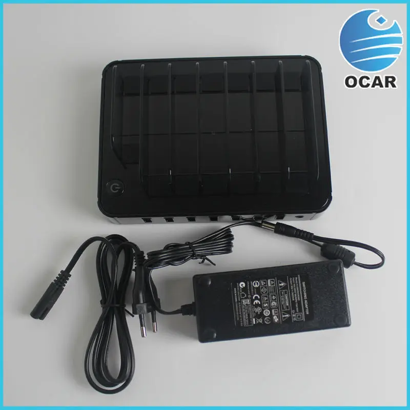 EU 7 ports USB Charger Black