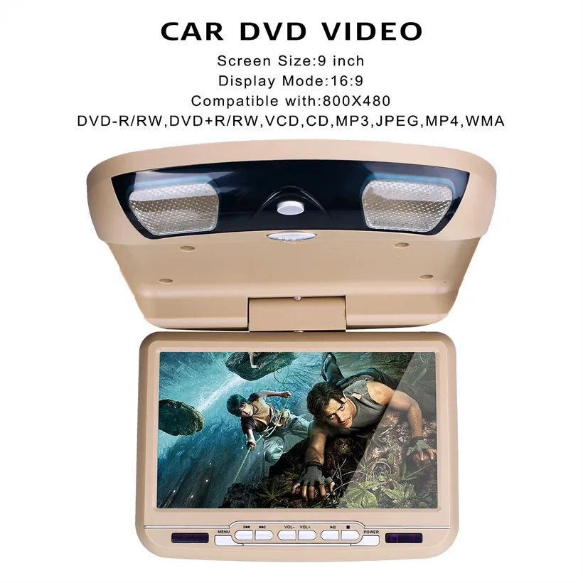 9 дюймов потолочный автомобильный DVD плеер с MP5 ИК FM передатчик