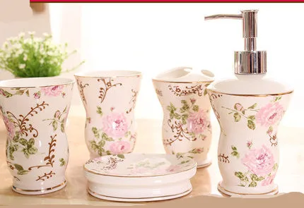 Fashion Bathroom Supplies Ceramic Set Of Five Pieces Wash Fashion Bathroom Supplies Ceramic Set Of Five Pieces Wash Bath Tubs In Accessories Sets From Home Garden On